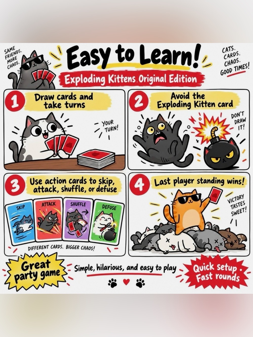 Exploding Kittens Original Edition Card Game - Picture 4 of 5